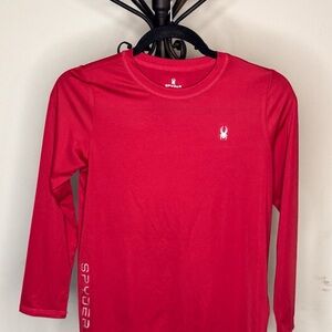 Spyder Women's Long Sleeve Tee in Red with White Logo